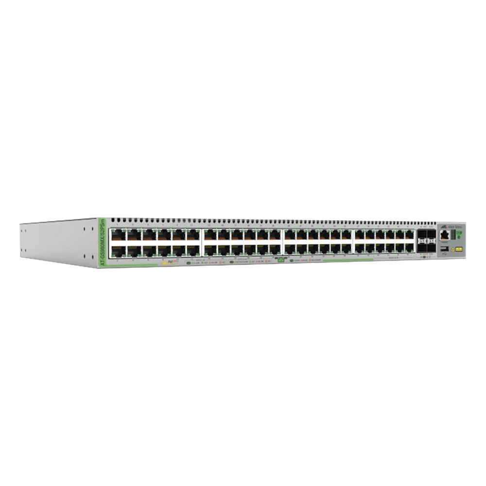 [AT-GS980MX-52PSM-10] Switch L3 Stackable, 40x 10/100/1000-T PoE+ , 8x 100M/1G/2.5G/5G-T PoE+, 4x SFP+ Ports, 370W - ALLIED TELESIS AT-GS980MX-52PSM-10