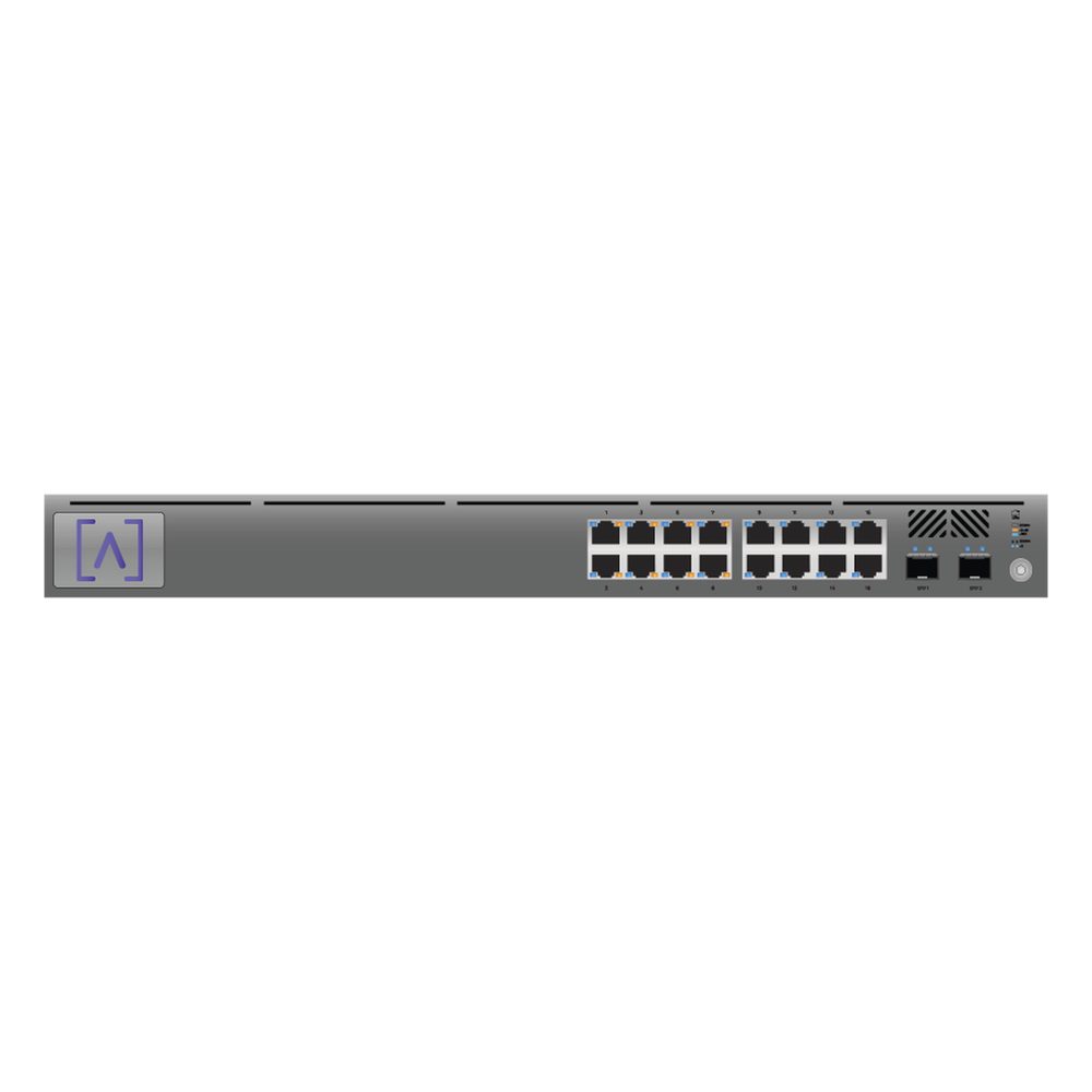 [S16-POE] Switch Gigabit PoE+ Administrable / 16 puertos 10/100/1000 Mbps + 2 Puertos SFP Uplink / Presupuesto PoE hasta 120W / Administración Gratuita en la Nube - ALTA LABS S16-POE