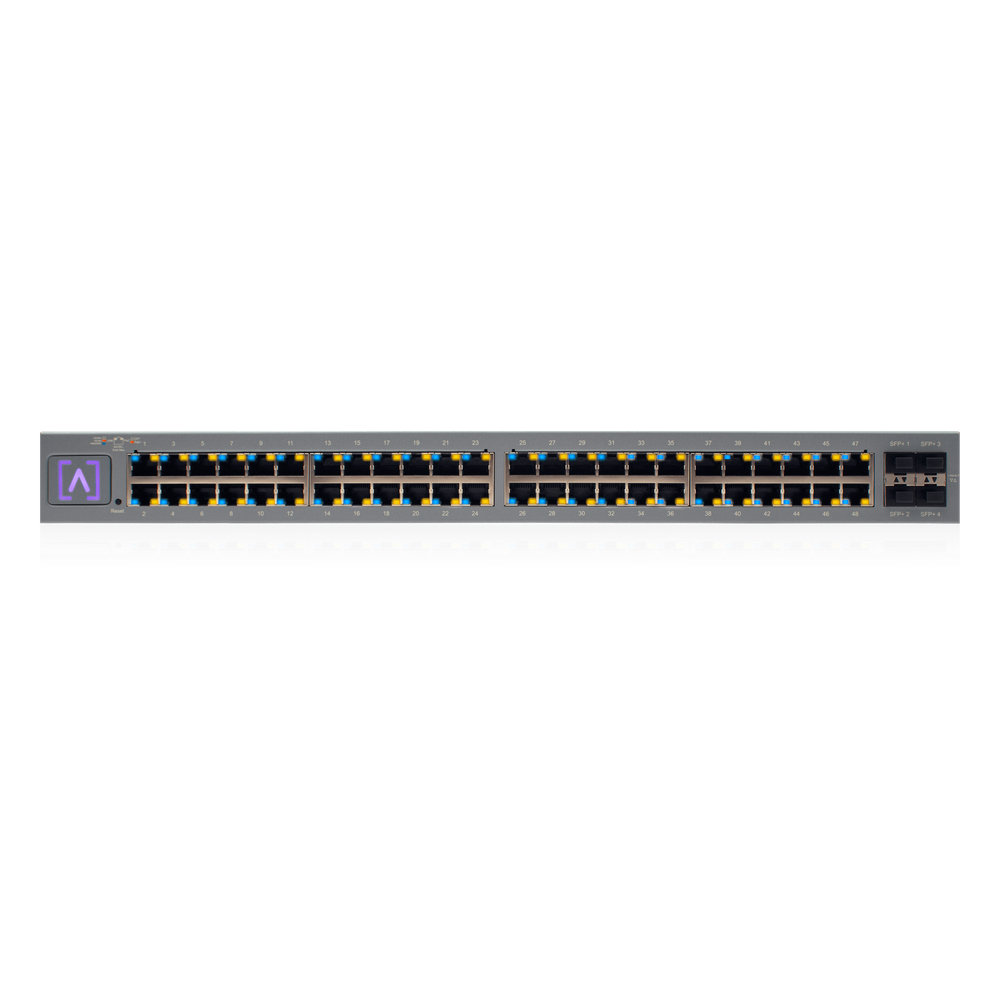 Switch Administrado 48 Puertos PoE+ / 740W PoE Budget / 16 Puertos 2.5 Gbps + 32 Puertos 1 Gbps / 4 Puertos SFP+ 10 Gbps / Bluetooth Setup / Cloud Management / VLAN Stacking / Rackmontable - ALTA LABS S48-APOE
