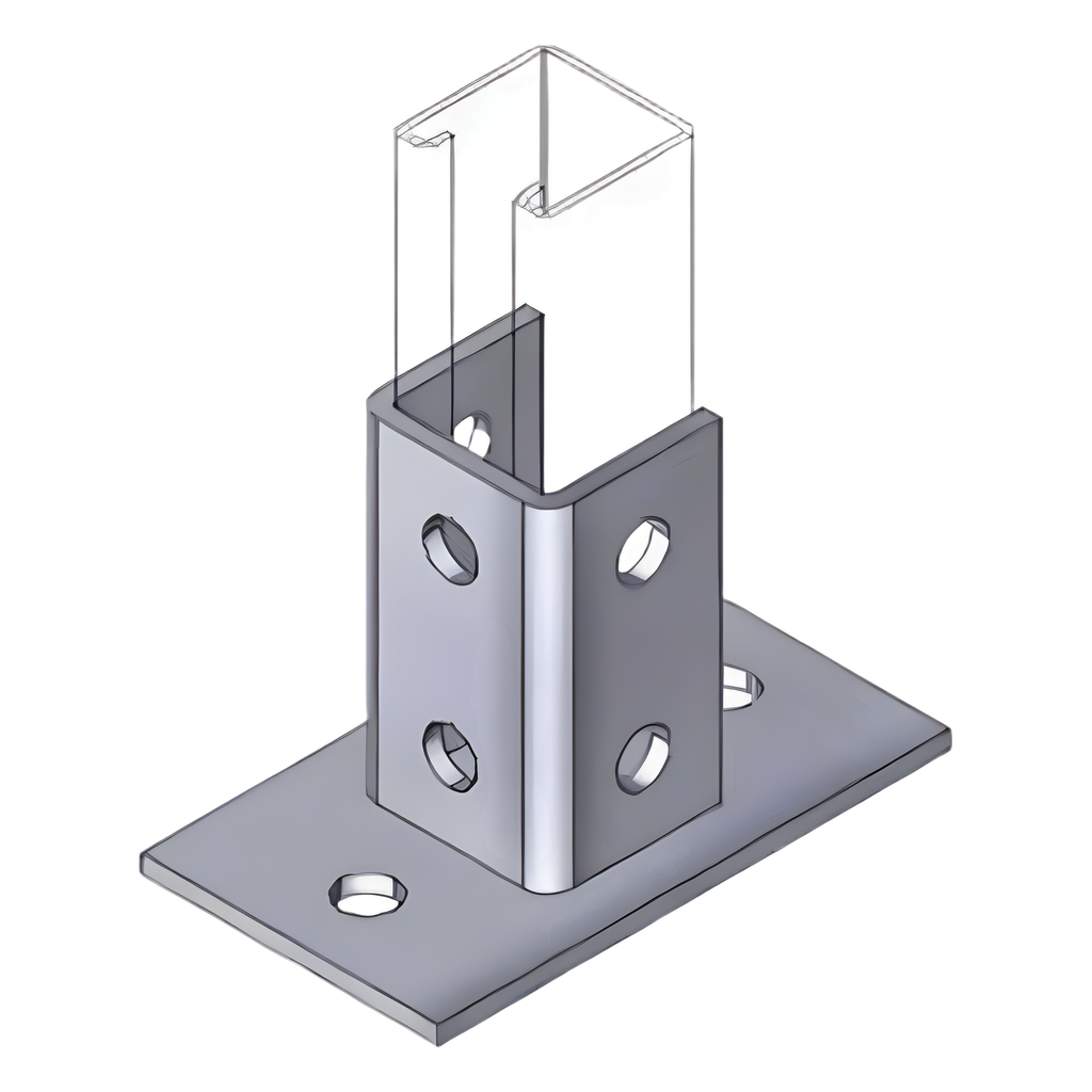 [ANC-HN01] Base Cuadrada con 4 Perforaciones para Perfil Sencillo. - ANCLO ANC-HN01