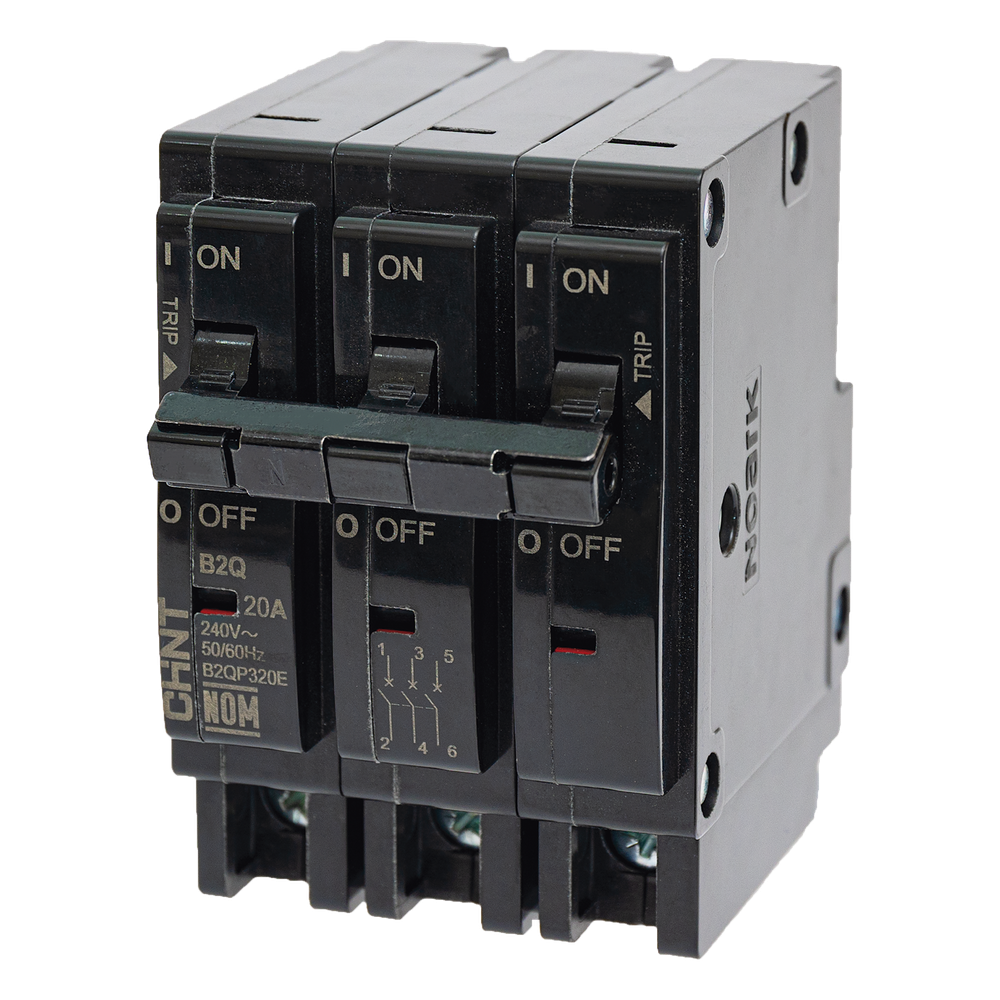 [B2QP340E] MCB - Interruptor Termomagnético Enchufable, Serie: B2Q, 3P, 40A, 240V (SKU:1002299) - CHINT B2QP340E