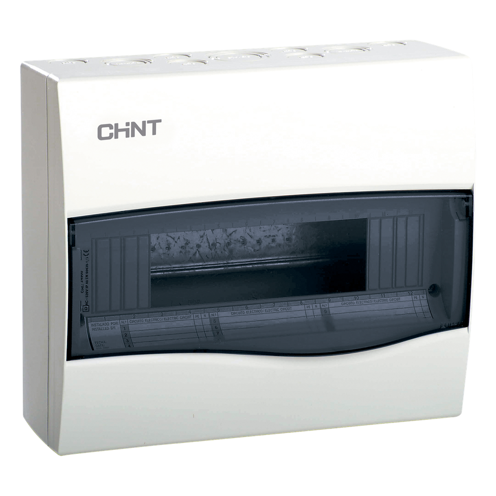 [CD40S12] Caja de distribución para sobreponer, IP40, 12 módulos (SKU: 8101007) - CHINT CD40S12