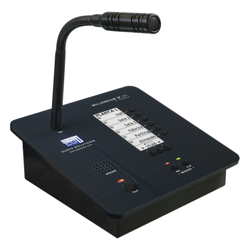 CONSOLA DE AVISOS MULTIZONA IP CON DISPLAY, MICRÍ“FONO Y GRABADOR DE MENSAJES - EGI AUDIO SOLUTIONS 1211M