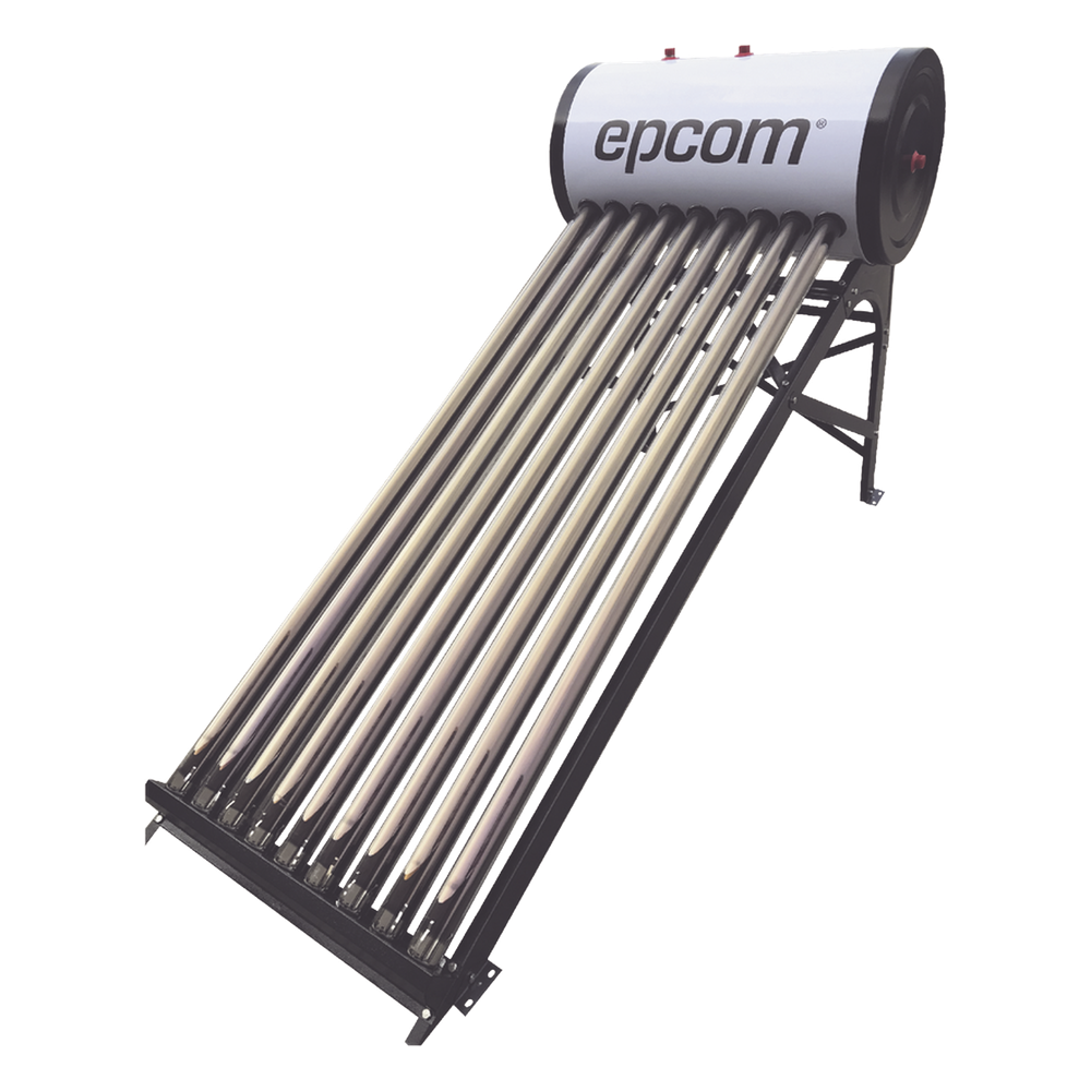 Bóiler Solar de 90L, Baja Presión con 9 Tubos de Vacío de Mayor Resistencia y Termotanque Inoxidable de Grado Alimenticio, Resistentes a Granizo de Hasta 25 mm/ l , Incluye Anodo de Magnesio - EPCOM STE-LPWH90