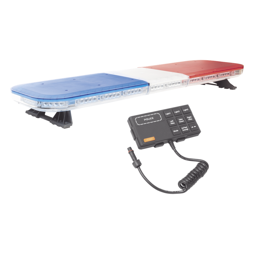 Barra de luces de 47" rojo/azul, 88 LED, con control de tráfico en color rojo/azul, ideal para equipar unidades de seguridad pública - EPCOM INDUSTRIAL SIGNALING X67RB
