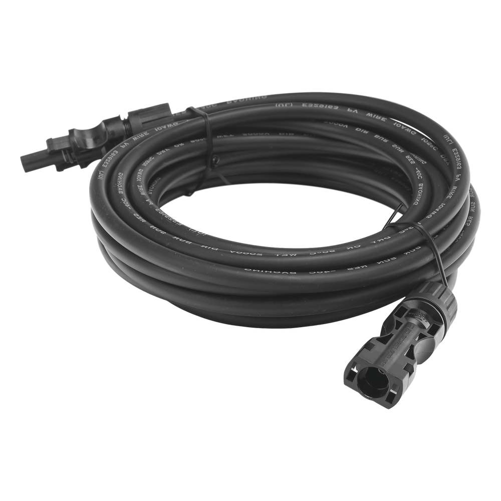 Cable Fotovoltaico 2.5 m, Negro, Calibre 10 AWG con Terminales MC4 en Ambos Extremos - EPCOM POWERLINE CBLMC42P5MBLKV2