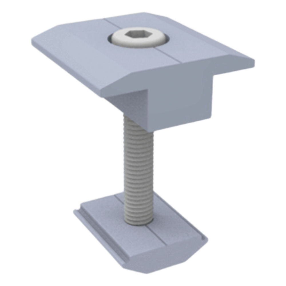 Sujetador Intermedio 35 mm para montaje de paneles solares en riel 5 Y 8 - EPCOM POWERLINE EPL-MCN2-35R