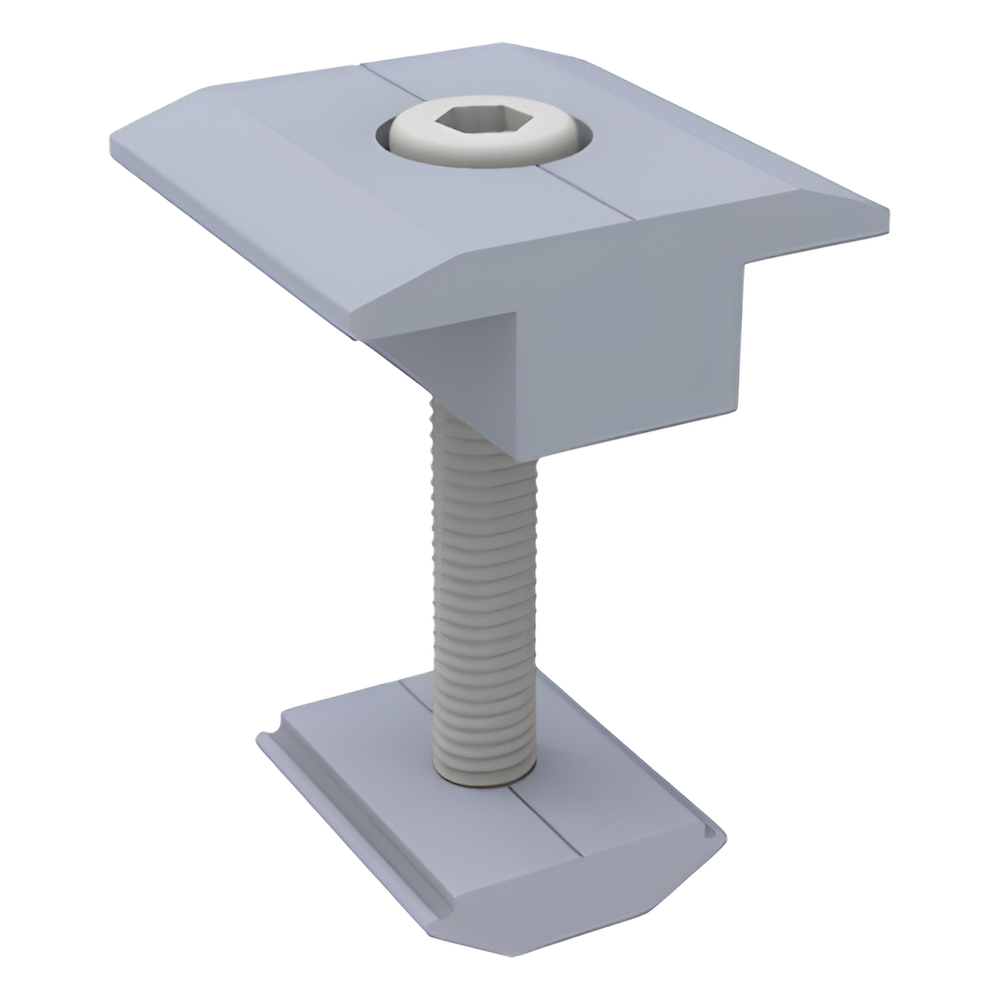 Sujetador Intermedio 30 mm para montaje de paneles solares en riel 5 Y 8 - EPCOM POWERLINE EPLMCN230