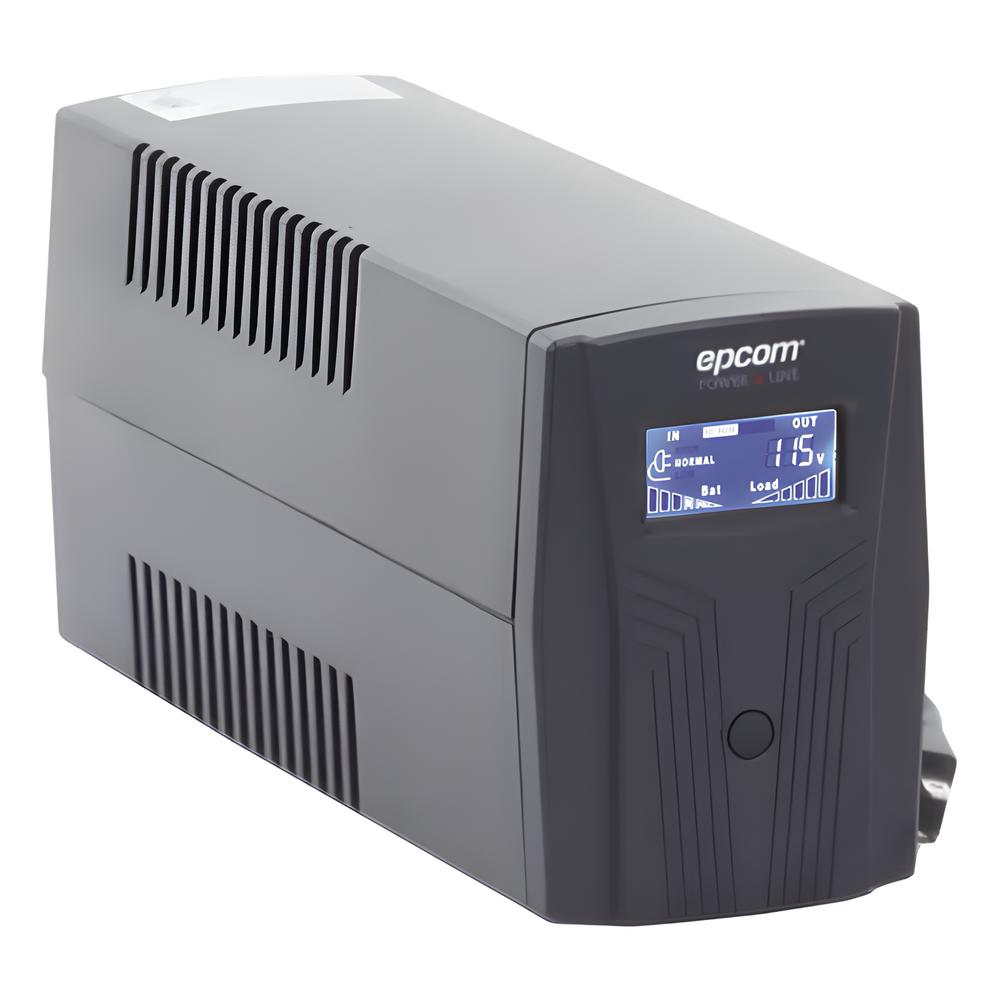 [EPU600LCD] UPS de 600VA/360W / Topología Línea Interactiva / Entrada y Salida 120 Vca / Clavija NEMA 5-15P / 4 Tomas NEMA 5-15R - EPCOM POWERLINE EPU600LCD