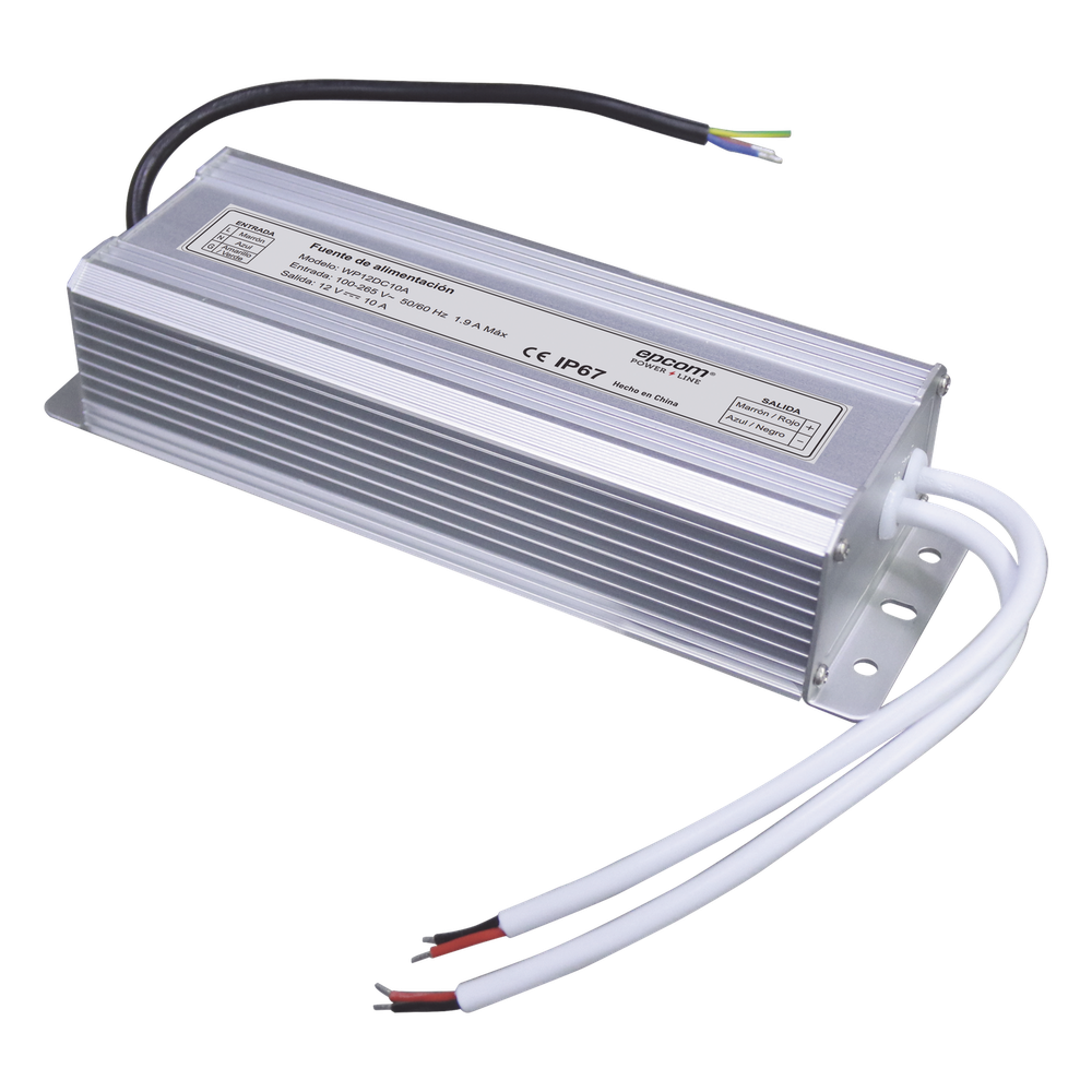 [WP12DC10A] Fuente 12 V / 10 Amperes / Waterproof / Intemperie grado IP67 - EPCOM POWERLINE WP12DC10A