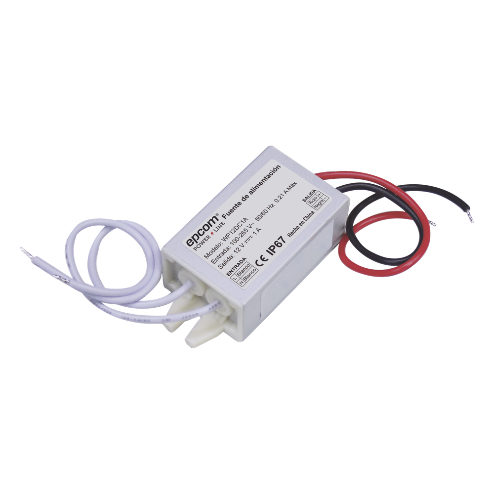[WP12DC1A] Fuente 12 V / 1 Amper / Waterproof / Intemperie grado IP67 - EPCOM POWERLINE WP12DC1A