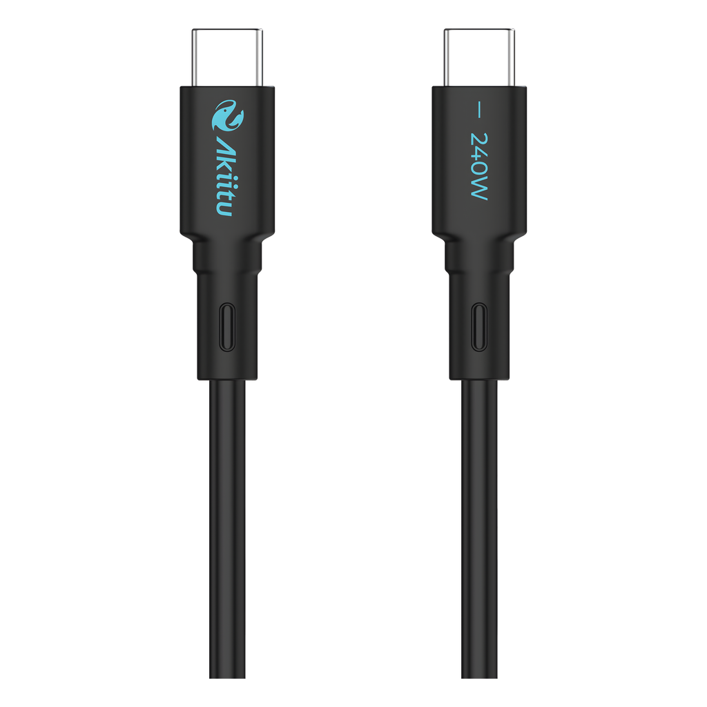 [AK-PAC24SM-S] Cable de Carga USB-C a C / 1 Metro (3.28 Pies) / Tecnología GaN (Nitruro de Galio) / Fast-Charging / Potencia 240W / Velocidad Transferencia 480 Mbps / Material / Conector Aluminio Anodizado - EZVIZ AK-PAC24SM-S
