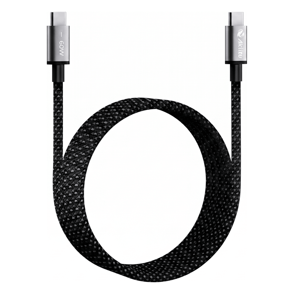 [AK-PAC6B-N-1.5M] Cable de Carga USB-C a C 1.5 Metros (4.92 Pies) / Tecnología GaN (Nitruro de Galio / Fast-Charging / Potencia 60W / Velocidad Transferencia 480 Mbps / Material Nylon / Conector Aluminio Anodizado - EZVIZ AK-PAC6B-N-1.5M