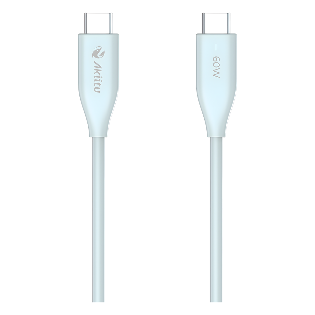 Cable de Carga USB-C a C / 1.5 Metros (4.92 Pies) / Tecnología GaN (Nitruro de Galio) / Fast-Charging / Potencia 60W / Velocidad Transferencia 480 Mbps / Material Silicona No Tóxica / Conector Aluminio Anodizado - EZVIZ AK-PAC6S-B-1.5M