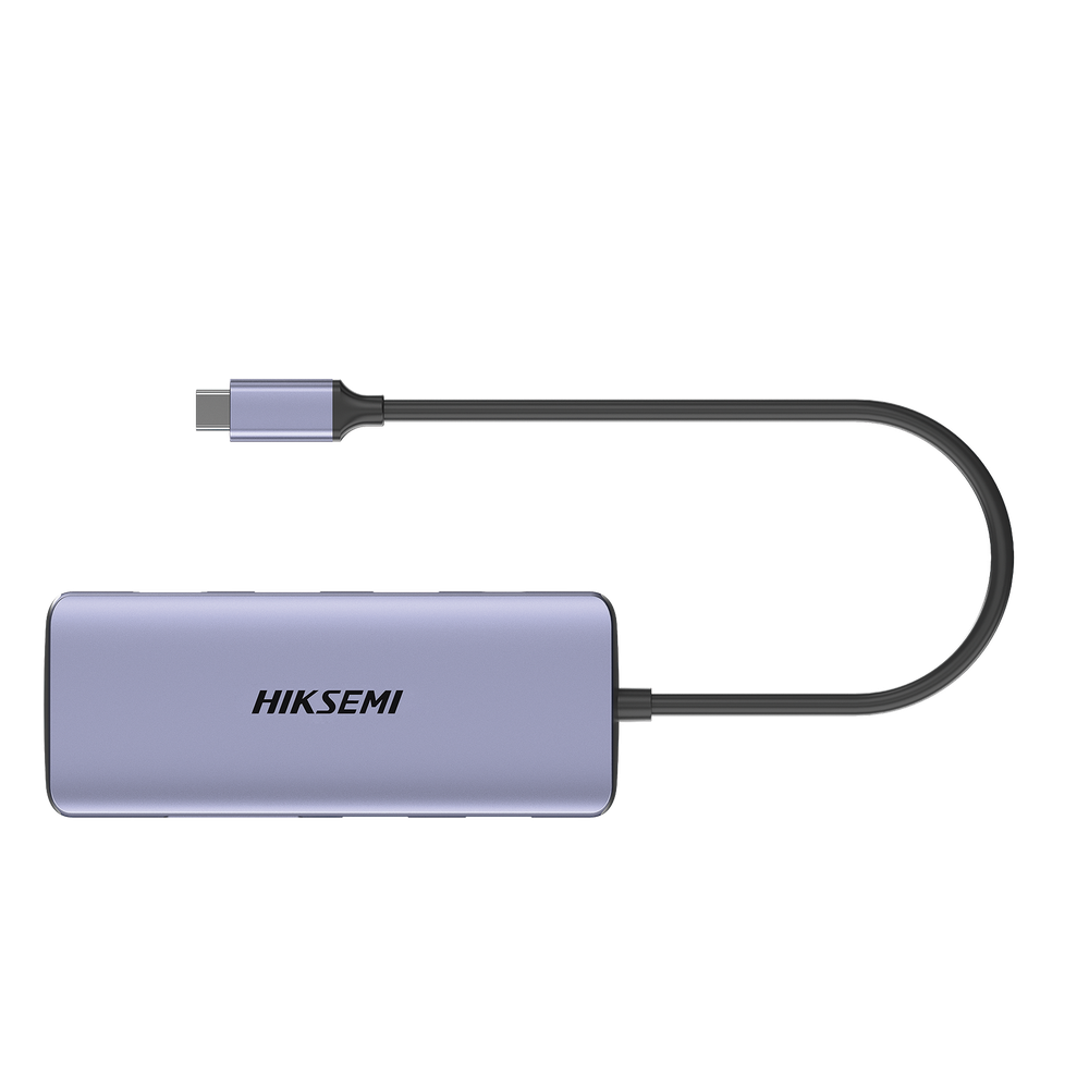 Hub (Adaptador) USB - C / 11 en 1 / 1 Salida HDMI (4K) / 2 Salida USB 2.0 / 2 Salidas USB 3.0 / 1 Salida VGA / 1 Salida SD (Memoria SD) / 1 Salida TF (Micro SD) / 1 Salida de Audio (8 - 48 KHz) / 1 Salida RJ45 / 1 Entrada USB - C (Carga Rapida) - HIKSEMI by HIKVISION HS-HUB-DS11