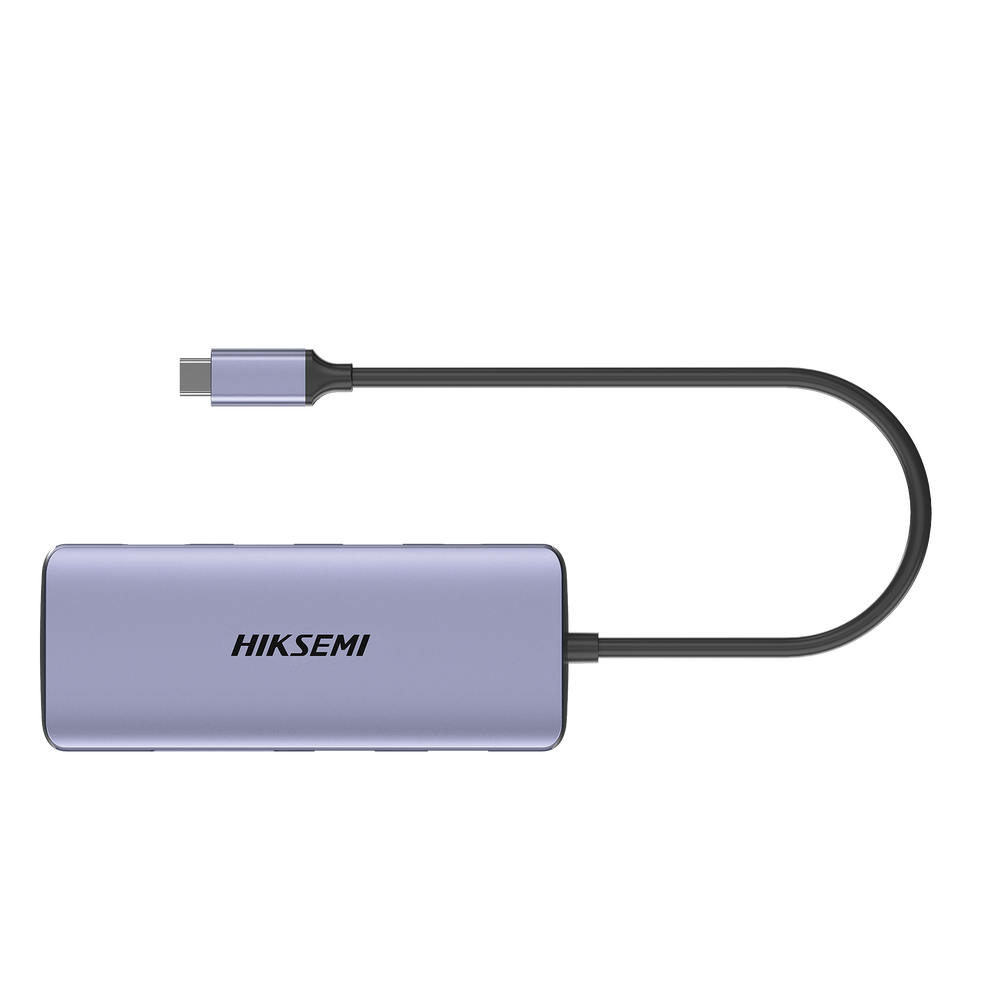 [HS-HUB-DS8] Hub (Adaptador) USB - C / 8 en 1 / 1 Salida HDMI (4K) / 1 Salida USB 2.0 / 3 Salidas USB 3.0 / 1 Salida SD (Memoria SD) / 1 Salida TF (Micro SD) / 1 Entrada USB - C (Carga Rapida / 100 Watts) - HIKSEMI by HIKVISION HS-HUB-DS8