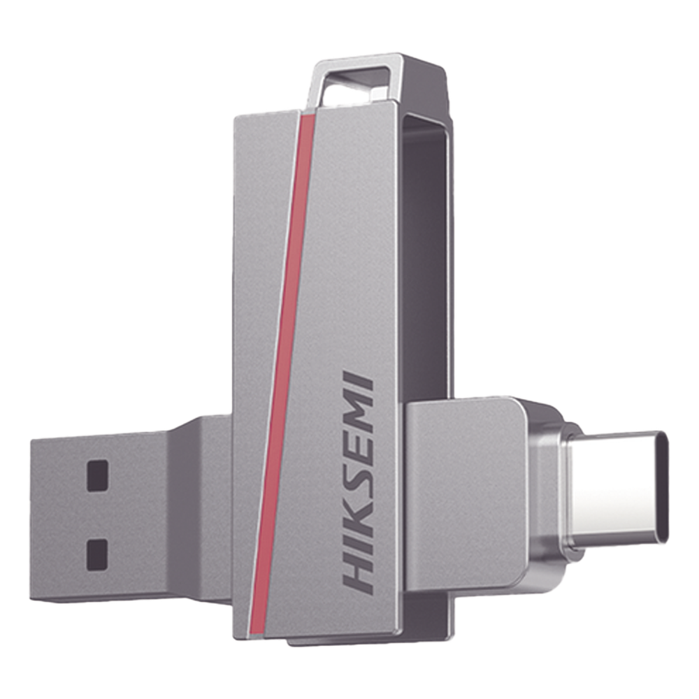 [HS-USB-E307C-128G] Memoria USB Dual de 128 GB / USB-C y USB-A / Transferencia de Alta Velocidad / Metálica / Compatible con Dispositivos Móviles, Windows, Mac y Linux - HIKSEMI by HIKVISION HS-USB-E307C-128G