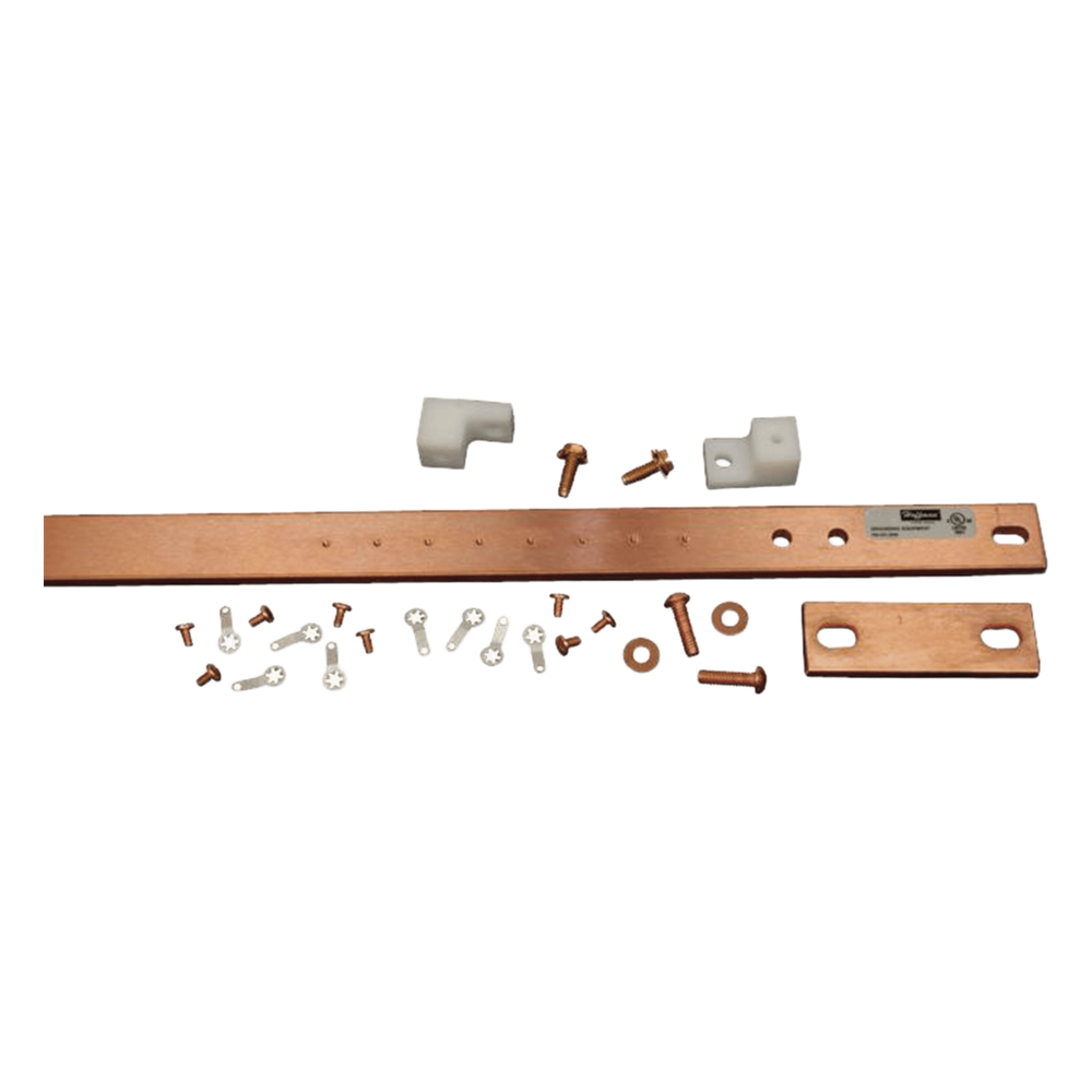 Kit de Barra de Tierra Física, Para Rack de 19 in, Fabricada en Aleación de Cobre Electrolítica Resistente - HOFFMAN DG19