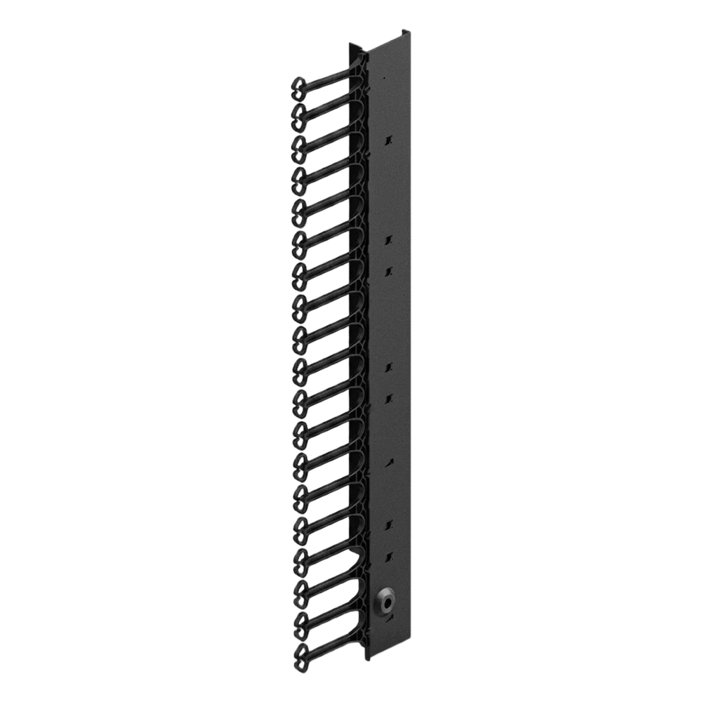 Organizador Vertical de Cables Rack 45 UR / Acero Negro / Sección 95x208 mm / Capacidad 726 Cables / Fijación Flecha 1.75 pulg - HOFFMAN PS1CM218