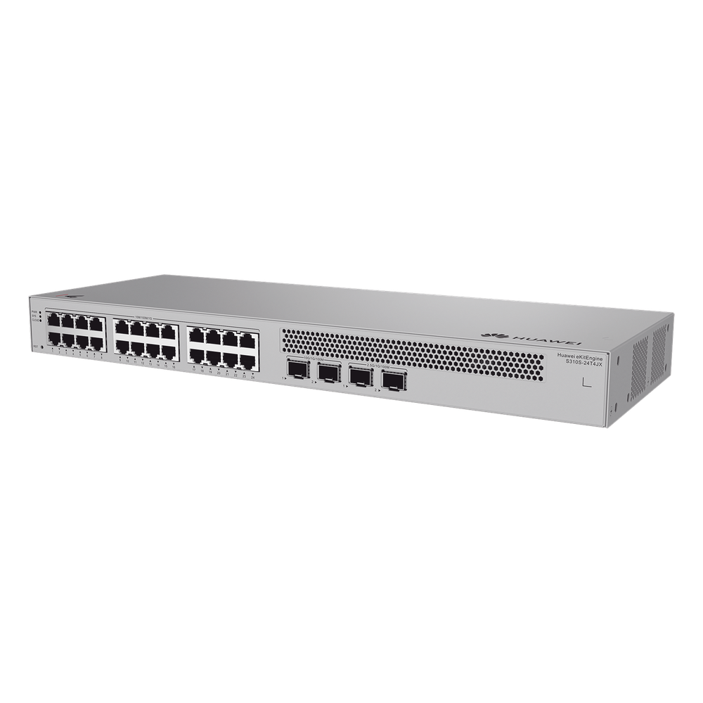 Switch de Acceso Gigabit Administrable Capa 2+ / 24 puertos 10/100/1000 Mbps / 2 Puertos 2.5GE SFP + 2 Puertos 10GE SFP+ Uplink / ERPS / Rutas Estáticas / Administración Nube Gratis - HUAWEI S310S-24T4JX