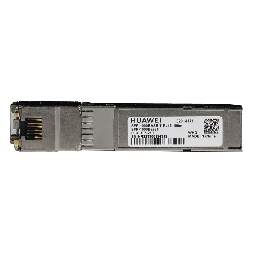 Transceptor de SFP a RJ45 / Negociación de 10/100/1000Mbps / Conector RJ45 / Distancia de hasta 100m - HUAWEI SFP-1000BASET