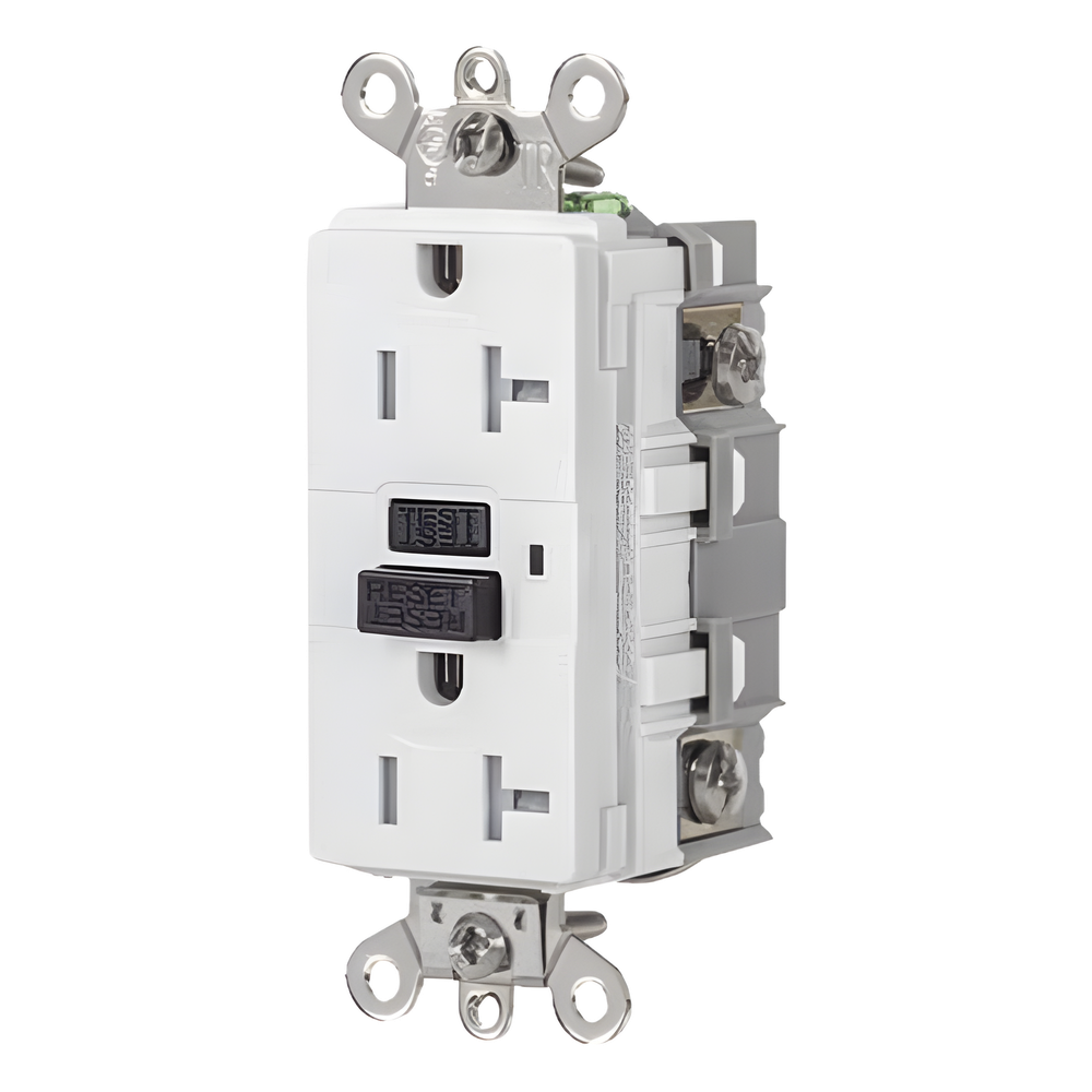 Contacto GFCI 20 A 125 V / Resistente a Intemperie / A prueba de manipulaciones / Color Blanco (Nema 5-20R) / Grado Industrial. - HUBBELL HUB-GFS-G5362-W