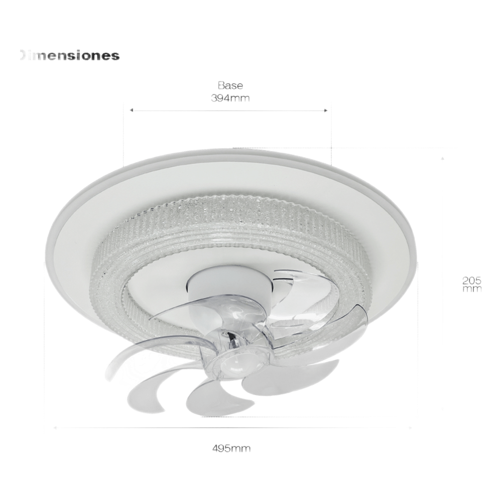 Ventilador de Techo con Luminario LED de 110 V CA 50/60 Hz JWJ JLV-028 – 88 W