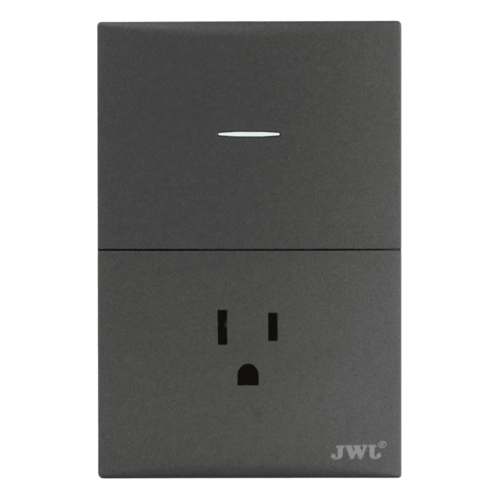[JTL-G7744] Placa con Interruptor Sencillo y 1 Toma Corriente 10 -15 A 127 V 60 Hz. - JWJ JTL-G7744