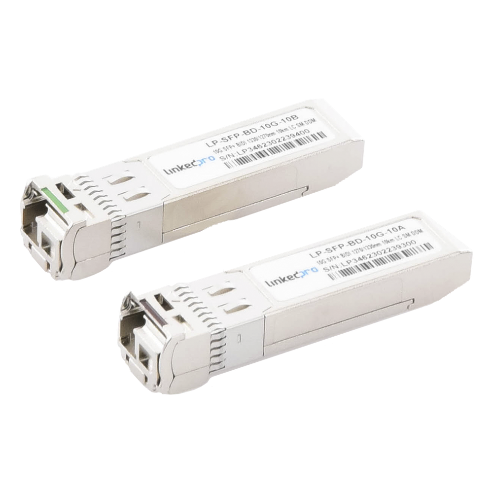 [LP-SFP-BD-10G-10] Transceptores Í“pticos Bidireccionales SFP+ (Mini-Gbic) / Monomodo 1270 & 1330 nm / 10 Gbps / 10GBASE-BX / Conector LC/UPC Simplex / DDM / Hasta 10 km / 2 Piezas - LINKEDPRO BY EPCOM LP-SFP-BD-10G-10