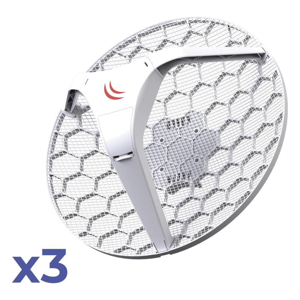[RBLHG5KIT] Paquete 3 (LHG 5) Cliente y PtP en 5 GHz 802.11 a/n, Antena Integrada de 24.5dBi, Hasta 316mW de Potencia. - MIKROTIK RBLHG5KIT