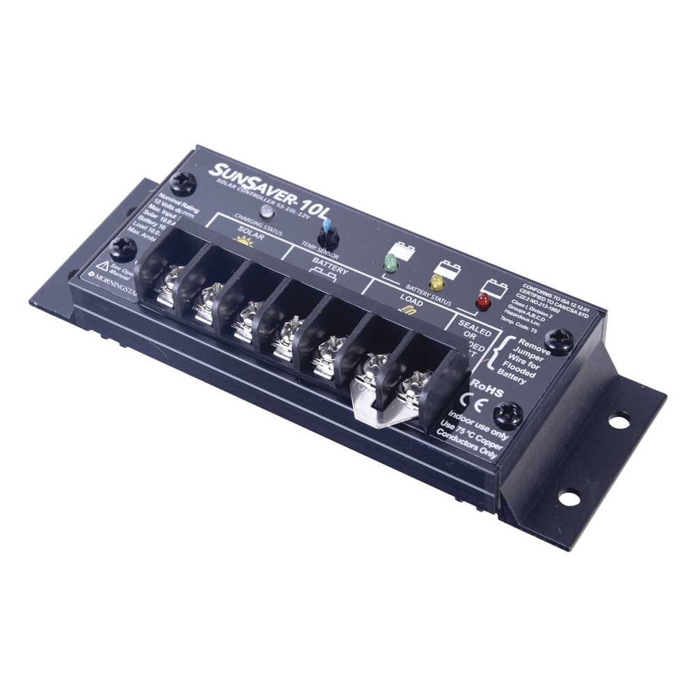 [SS-10L-12V] Controlador de Carga Solar SunSaver PWM 10 A / 12 VCC / Encapsulado Epóxico / Clase 1 Div 2 / Compensación de Temperatura - MORNINGSTAR SS-10L-12V