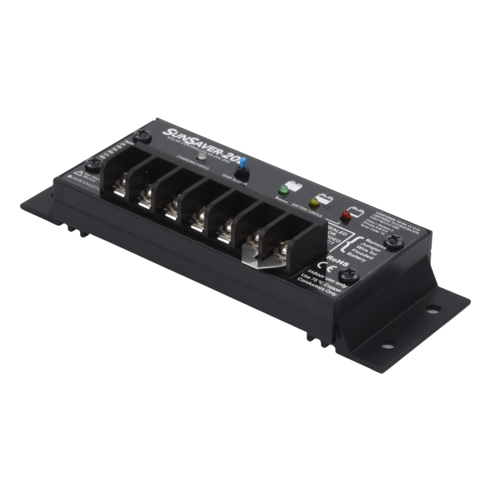 [SS-20L-24V] Controlador de Carga Solar SunSaver PWM 20 A / 24 VCC / Encapsulado Epóxico / Clase 1 Div 2 / Compensación de Temperatura - MORNINGSTAR SS-20L-24V