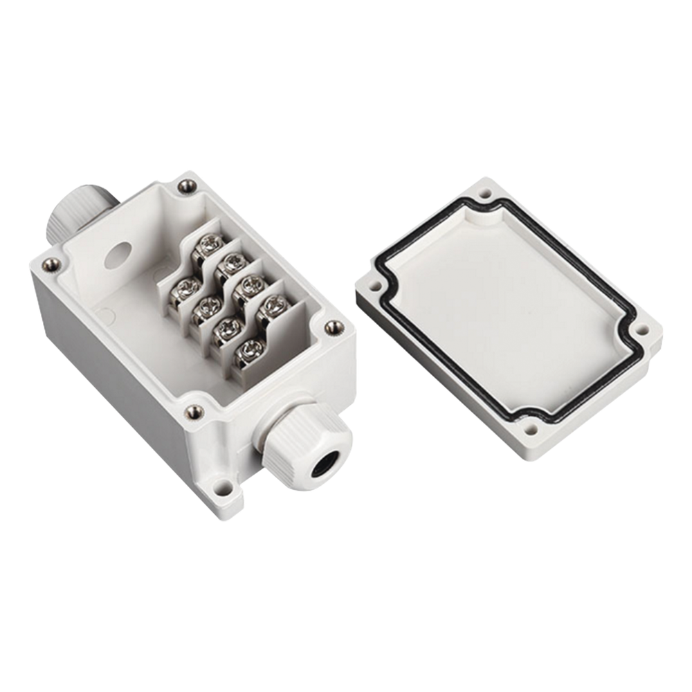 Caja de Conexión Exterior con Conexión Lateral para 4 Líneas (doble tornillo). Incluye Glándulas. - PRECISION PST-TJ-4P