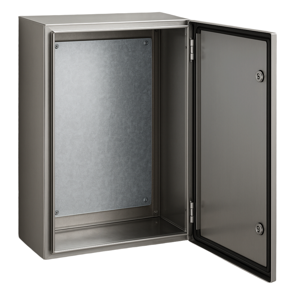 [PST608030INOXB] Gabinete de Acero Inoxidable IP66 Uso en Intemperie (600 x 800 x 300 mm) con Placa Interna Galvanizada. - PRECISION PST608030INOXB