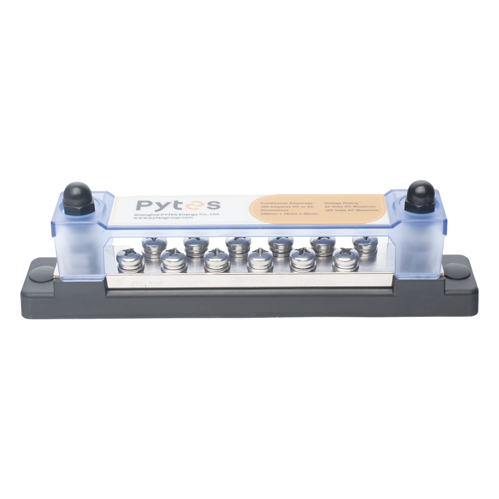 [BUSBAR300A] Bloque de Terminales de 12+2 Líneas, 300A, para Baterias - PYTES BUSBAR300A