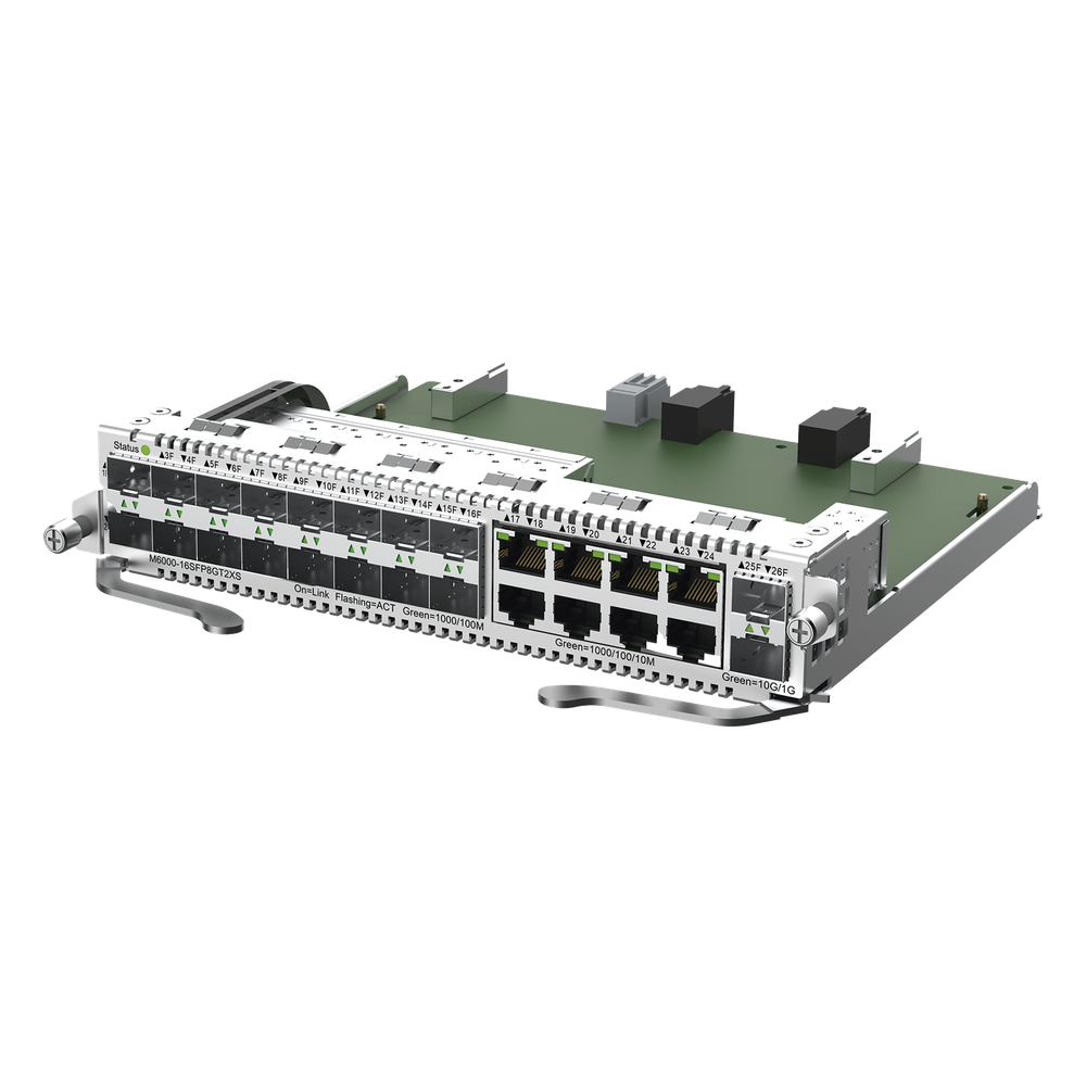 Tarjeta switch de 16 puertos SFP y 8 RJ45 RUIJIE M6000-16SFP8GT2XS