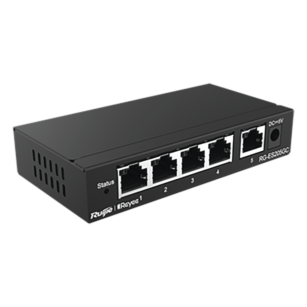 Switch Administrable con 5 puertos Gigabit, gestión gratuita desde la nube - RUIJIE RG-ES205GC