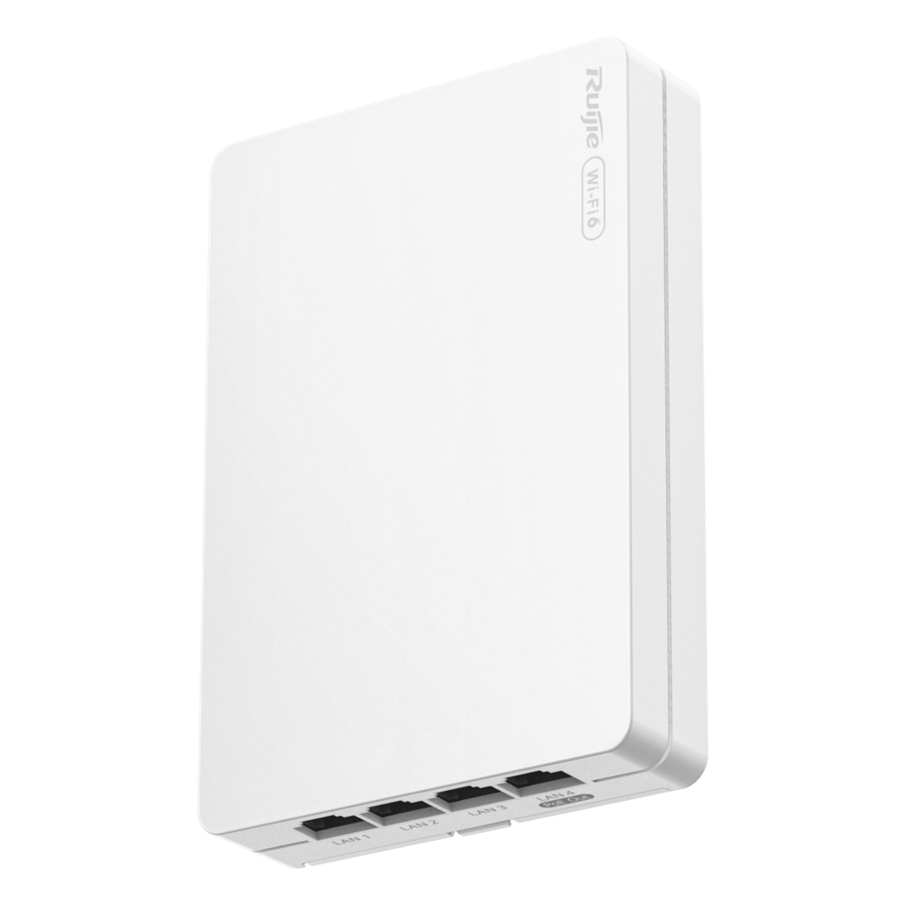 Punto de Acceso Mesh Wi-Fi 6 para interior en pared, hasta 320 usuarios ideal para Hotelería u Oficina. - RUIJIE RG-RAP62-WALL