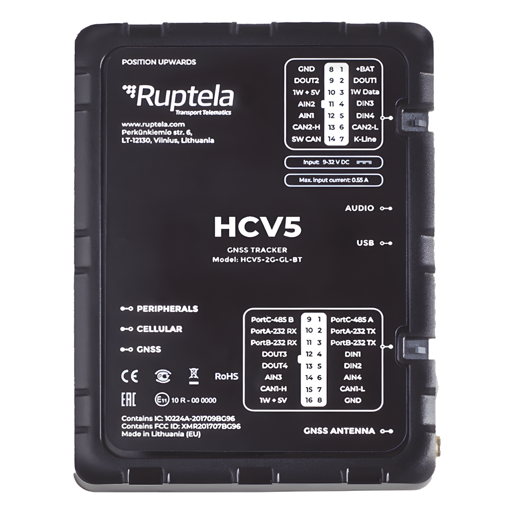 [HCV5] Localizador y Rastreador Vehicular GPS Avanzado RUPTELA HCV5 – RS232 y RS485