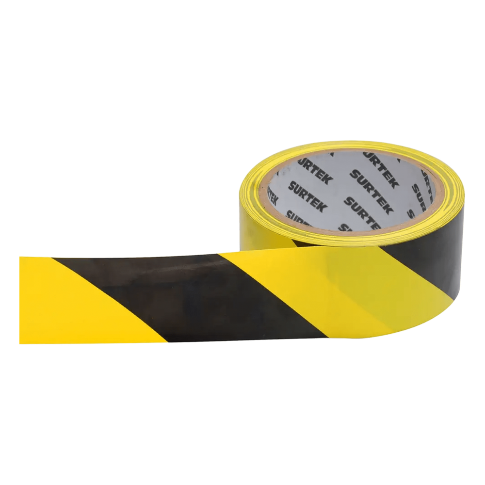 [SYS-138060] Cinta de Señalización / Adhesivo Acrílico / Espesor 0.105 mm / Colores Amarillo-Negro / Ancho 48 mm / Largo 18 m / Alta Visibilidad - SURTEK SYS-138060