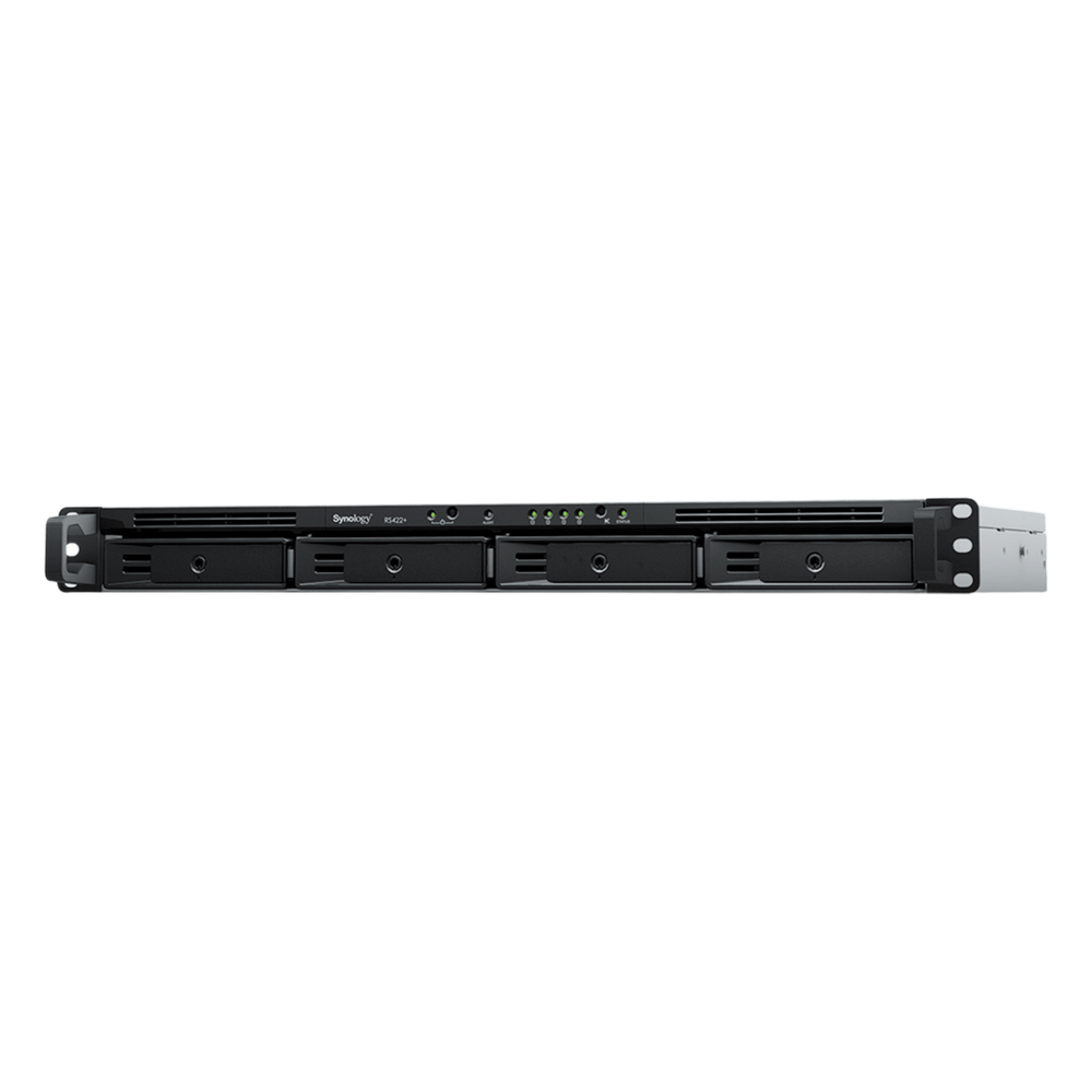 NAS RackStation RS822+ | 4 Bahías | 1U | AMD Ryzen V1500B | 32 GB DDR4 ECC | 4 Puertos 1GbE | Expansión PCIe | Compatible con SSD NVMe | Sistema Operativo Synology DSM. - SYNOLOGY RS822+