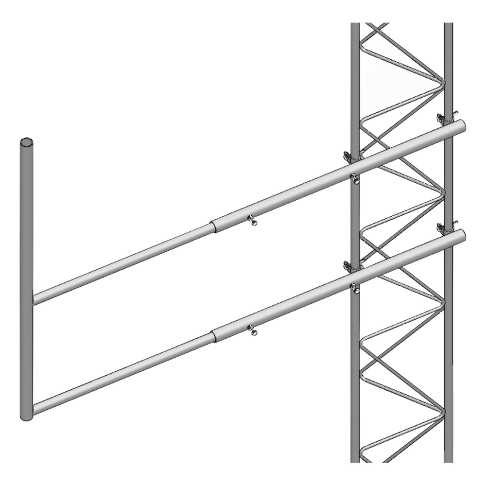 Brazo tipo "F", para tramos STZ-45, galvanizado por electrólisis. - SYSCOM TOWERS SBL-45
