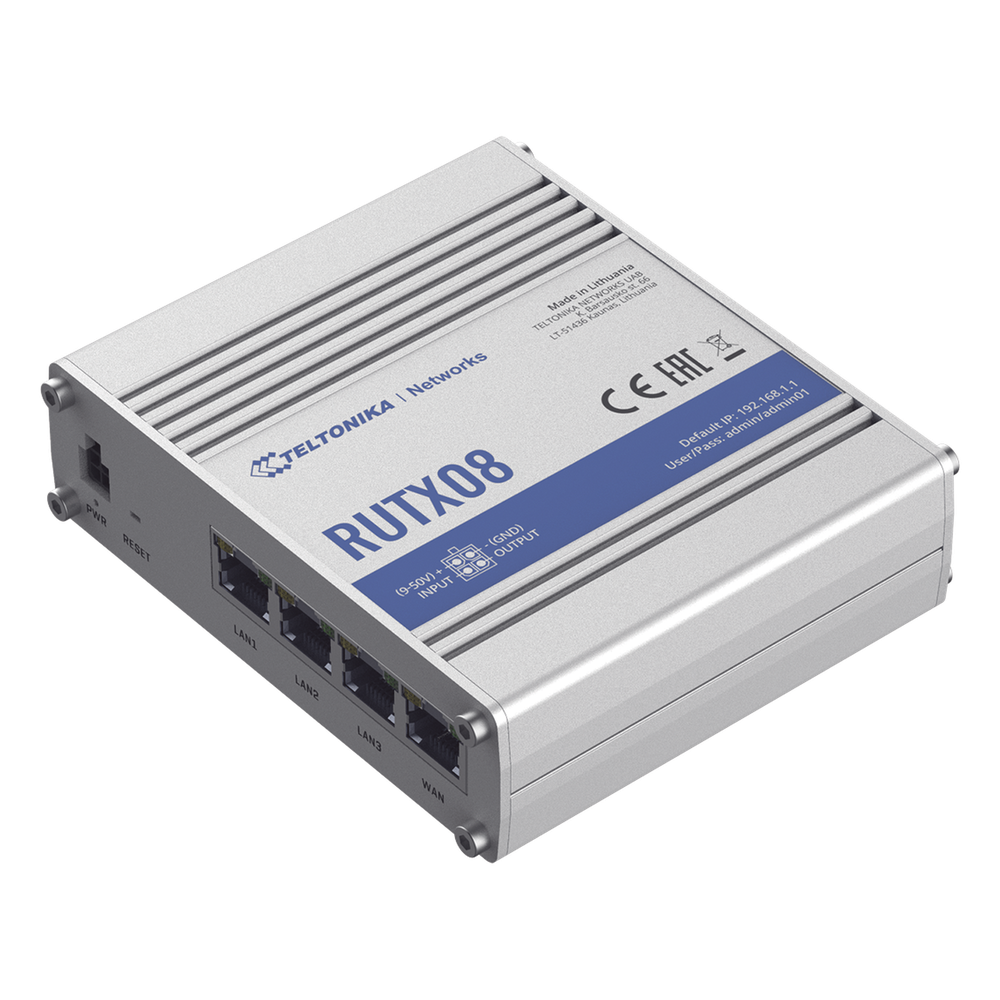 [RUTX08] Router Industrial VPN, 3 Puertos 10/100/1000 Gigabit - TELTONIKA RUTX08