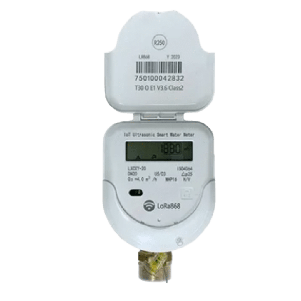 Medidor Ultrasónico de Agua IoT 3/4 pulgada / Medición Bidireccional / Válvula Integrada / IP68 / Pantalla LCD 9 Dígitos - TIMEWAVE LXCXY-20