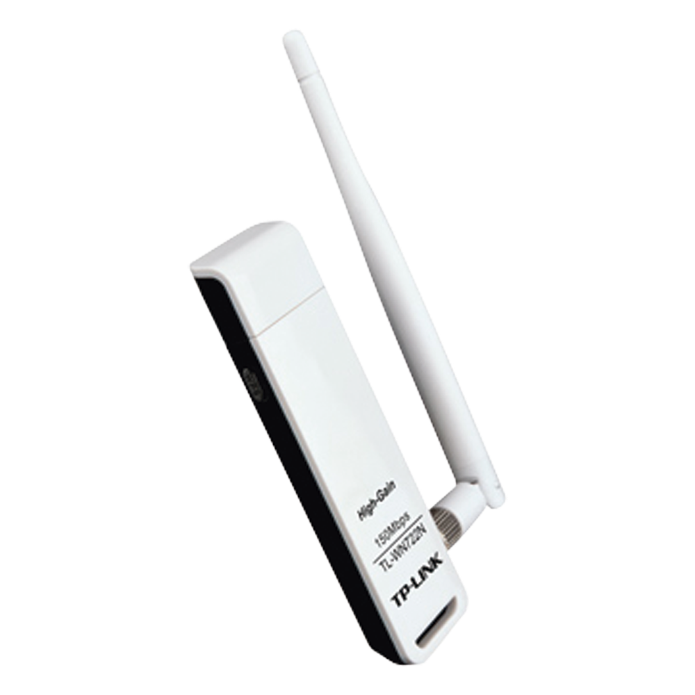 Adaptador USB inalámbrico de alta ganancia N 150 Mbps 2.4 GHz con 1 antena desmontable de 4dBi - TP-LINK TL-WN722N