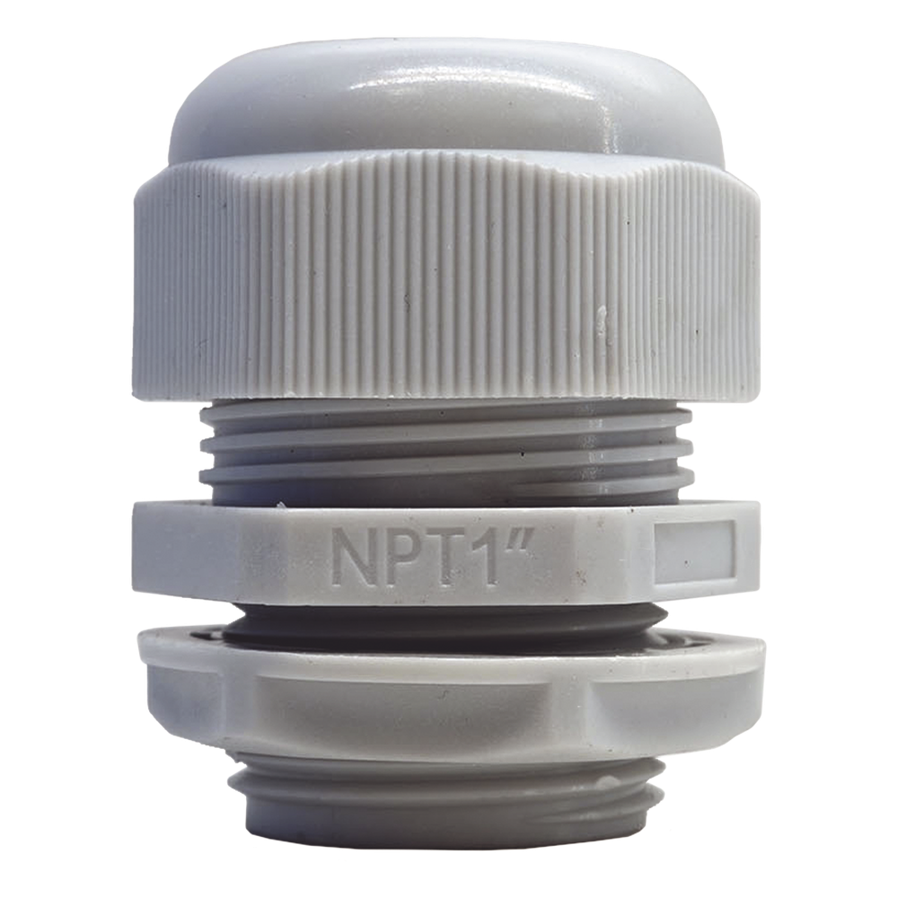 Conector Plástico Blanco Tipo Glándula para Rosca NPT 1" - TXPRO TXG-PG-100N