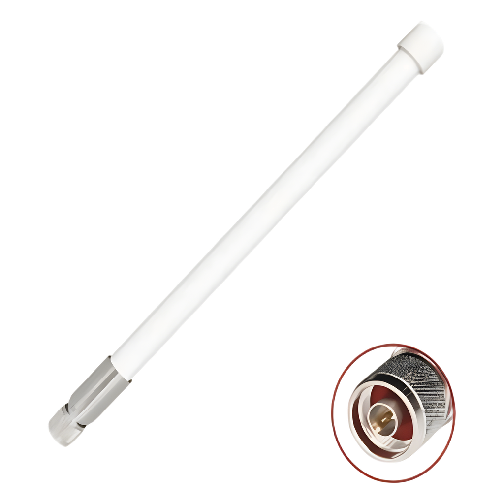1 Antena Omnidireccional / Doble Banda 2.4 GHz y 5 GHz / Ganancia 7 dBi (2.4 GHz) y 10 dBi (5 GHz) / Exterior / Polarización Vertical / Conector N Macho - TXPRO TXPANT2458Q10VNM