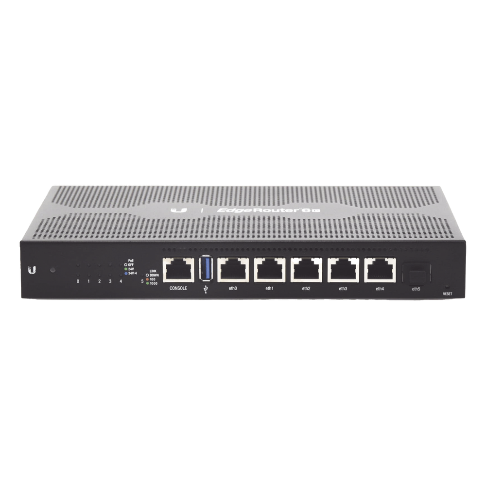 EdgeRouter 6 PoE pasivo 24 V UBIQUITI ER-6P – Con funciones avanzadas de ruteo