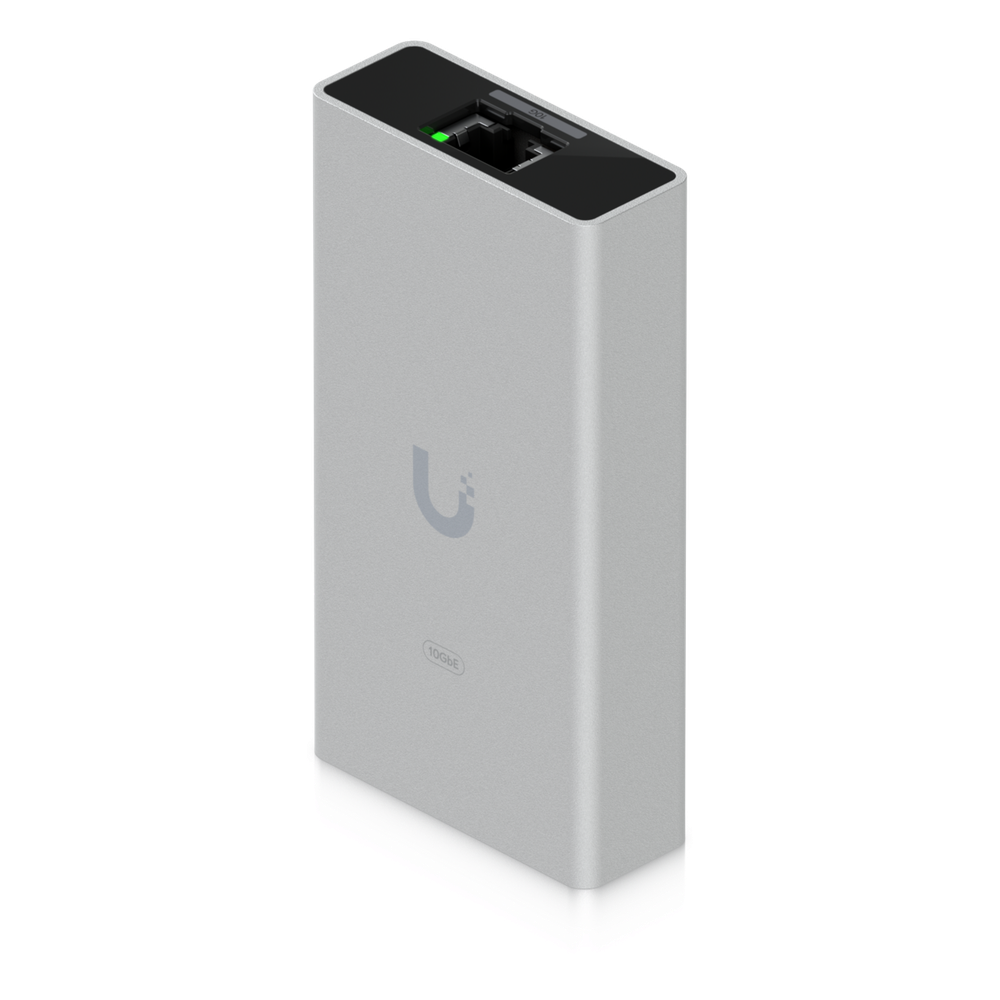 Adaptador USB-C a Ethernet 10 GbE Plug-and-Play que Permite Conectividad de Alta Velocidad en Equipos Compatibles con USB4 / Thunderbolt, Ideal para Entornos Profesionales de Red - UBIQUITI UACC-ADAPTER-RJ45-USBC-10GE