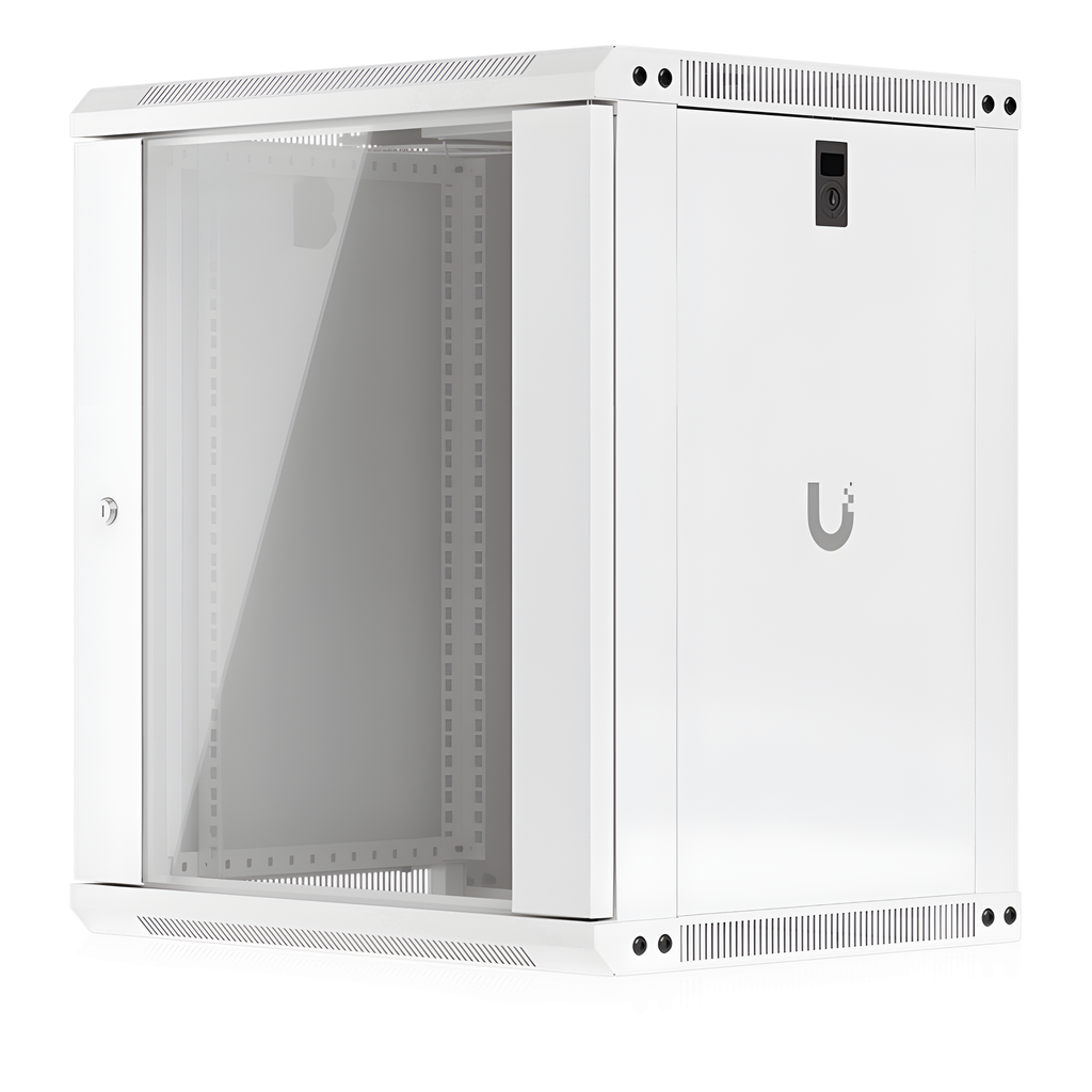 UACC Rack Cabinet 12U (550 x 450 mm) - Gabinete Cerrado para Montaje en Pared con Puerta de Vidrio Templado, Totalmente Ensamblado con Ventiladores Integrados y Paneles Removibles - UBIQUITI UACC-RACK-12U-WALL-450-G